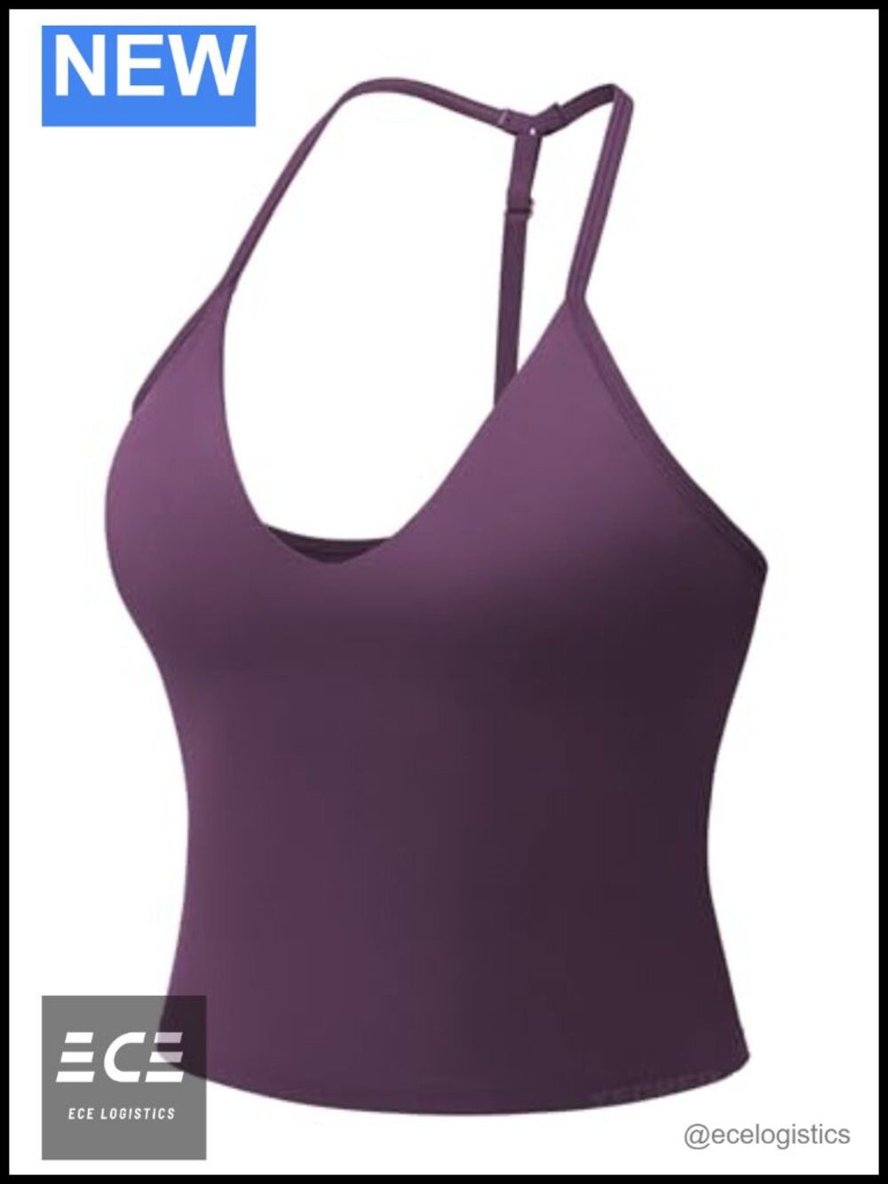 Impact Halter Tank Top Sleeveless Crop Built In Bra Removable Pads Adjustable